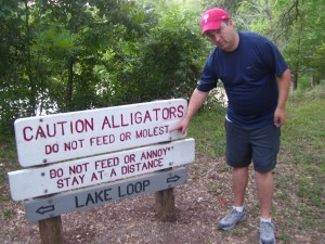How does one molest an alligator?